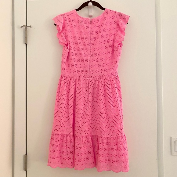 Vineyard Vines Allamanda Floral Eyelet Dress Pink Wave Size 2 Flutter Sleeve New - Picture 3 of 10